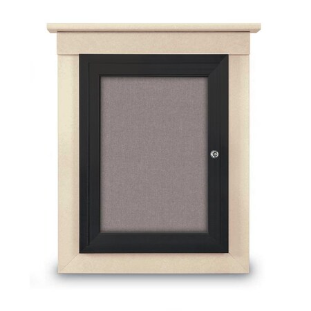 United Visual Products 42"x32" 2-Door Enclosed Letterboard, Grey Felt/Lt Oak UV26235O-LTOAK-GREY